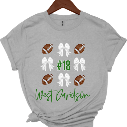 Custom Football & Bow Tee